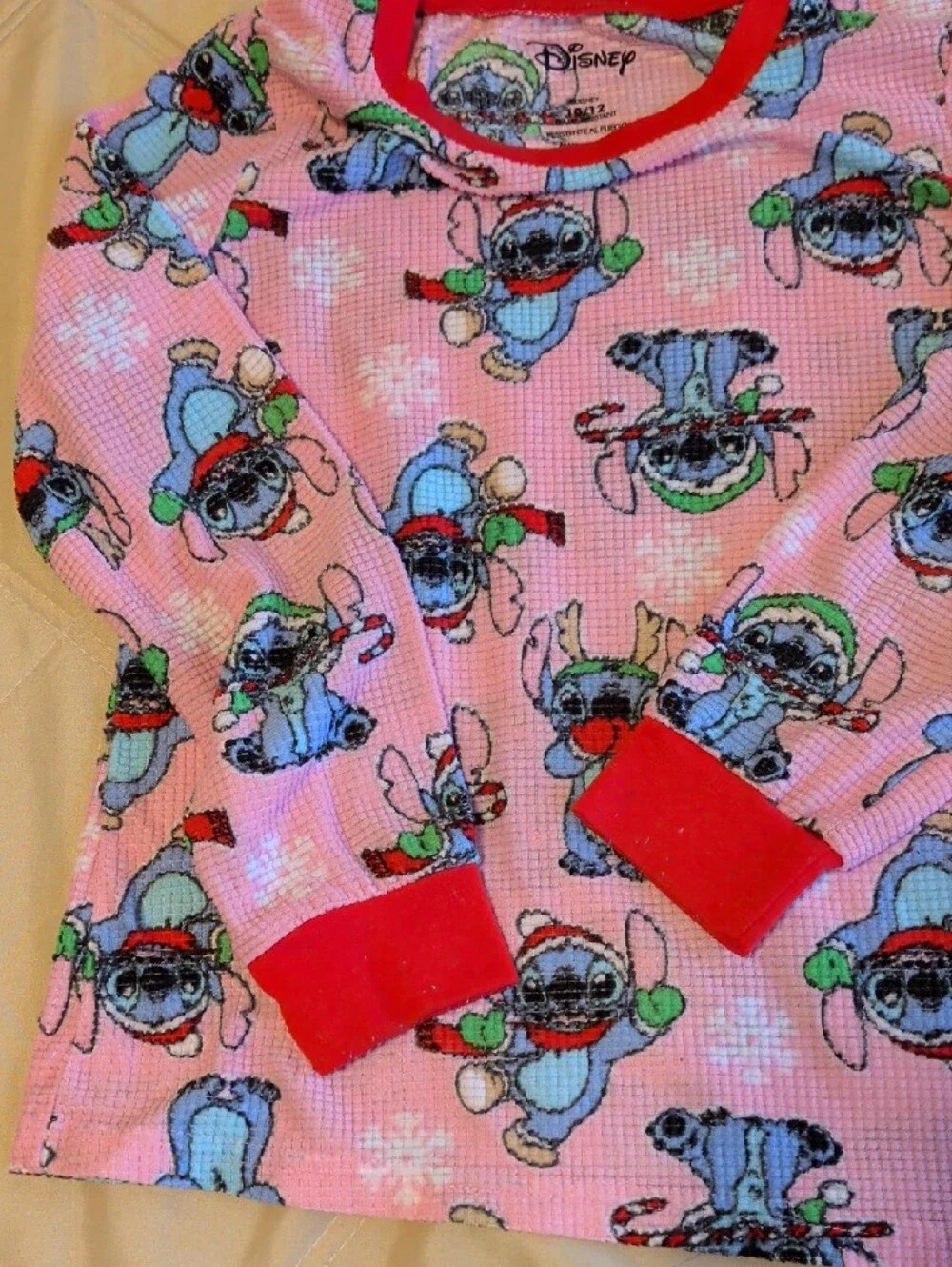 Girls Disney Holiday Character Thermal Pajama Sets - Pink & Navy